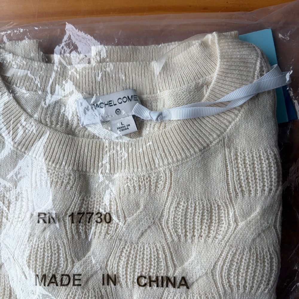 Rachel Comey + Target Cream 3/4 sleeve sweater top - Picture 3 of 5